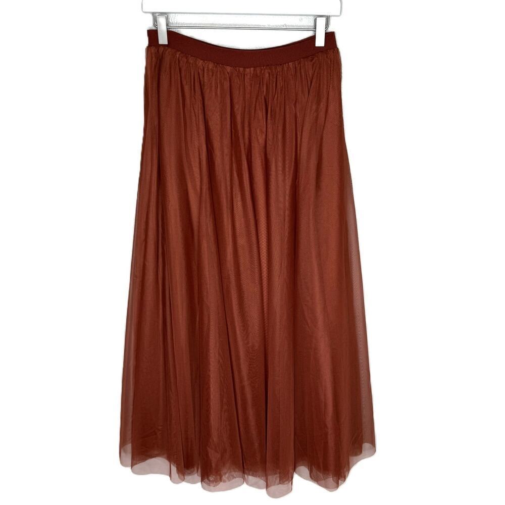 NWT Baltic Born "Mila Tulle Skirt", Cinnamon Brown, Maxi-Length, Size Small